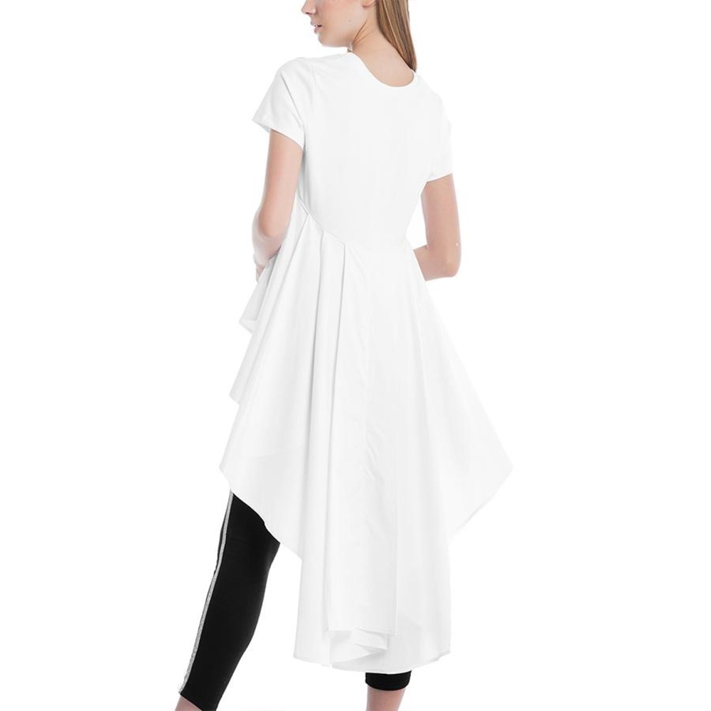 Round Neck Short Sleeve High Low Top